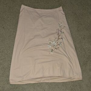 Autograph Blush Pencil Skirt with Floral Embroidery